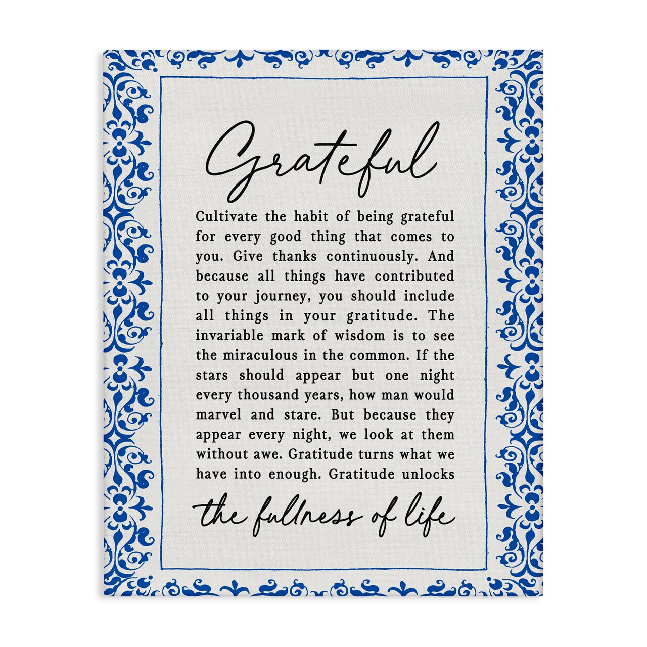 Stupell Industries Gratitude Unlocks Fullness Of Life Canvas, design by Lettered and Lined